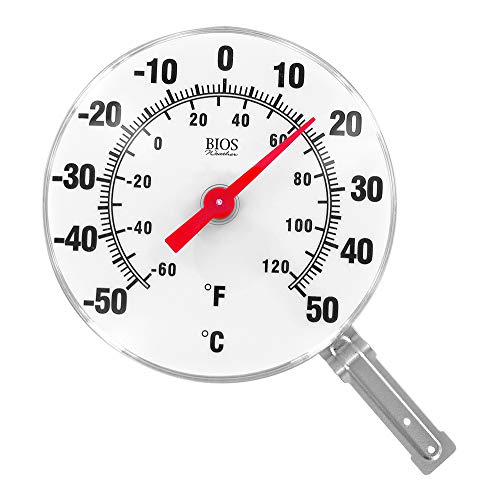 BIOS Weather 6" Dial Thermometer, Black & White