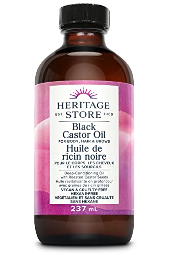 Heritage Store - Black Castor Oil | Deep Conditioning for Body, Hair and Brows with Roasted Castor Seeds | Vegan & Cruelty Free | Hexane-Free | 237ml