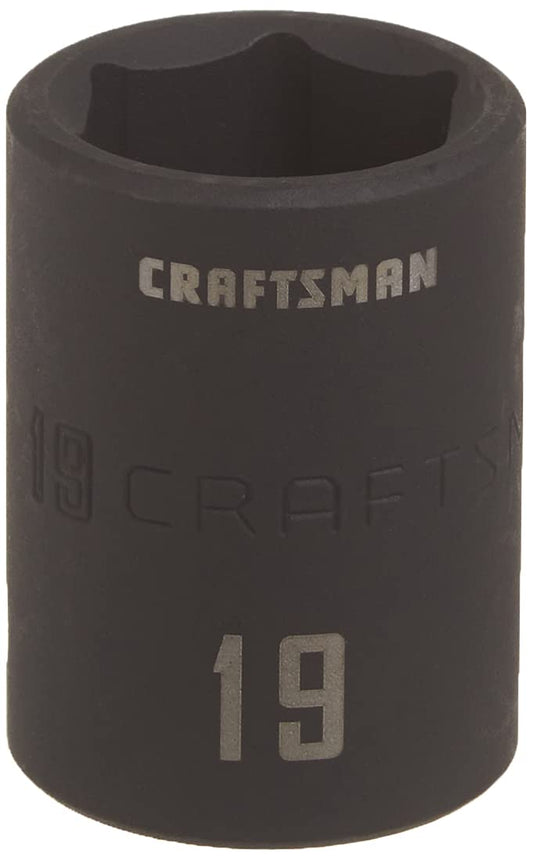 CRAFTSMAN Shallow Impact Socket, Metric, 1/2-Inch Drive, 19mm (CMMT15867)