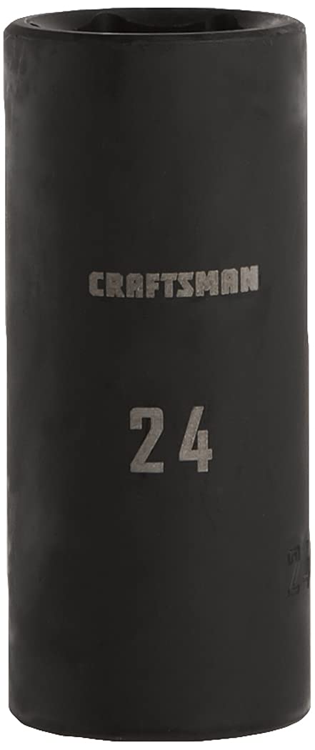 CRAFTSMAN Deep Impact Socket, Metric, 1/2-Inch Drive, 24mm (CMMT16086)