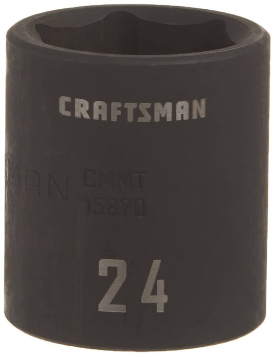 CRAFTSMAN Shallow Impact Socket, Metric, 1/2-Inch Drive, 24mm (CMMT15870)