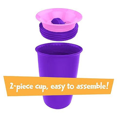 Playtex Baby Stage 2 Spoutless 360 Drinking Cups, Ages 1+, Leakproof, Spill Proof - Pink & Purple, 10 Oz, 2 Count