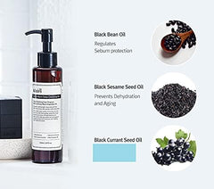 Dear, Klairs Gentle Black Deep Cleansing Oil 150ml, Natural oil makeup remover for sensitive skin from black bean, Double cleanser to emulsify blackheads, hydrating, cleansing oil korean (5.07oz)