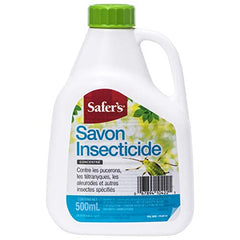 Safer's 01-2022CAN Insecticidal Soap 500ml Concentrate Insect Killer - Kills Aphids, Mealybugs, Spider Mites, Whitefly, Soft Brown Scale, Psyllids, Rose Or Pear Slugs, Earwigs, and Elm Leafminer