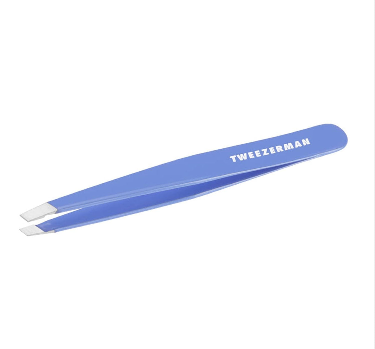 Tweezerman Stainless Steel Slant Tweezer - Eyebrow Tweezers for Women and Men (Lapis Blue)