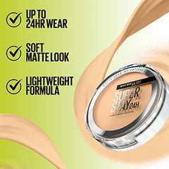 Maybelline Super Stay 24 Hour Hybrid Powder Foundation, Waterproof, Vegan, Mattifying, 355, 6g