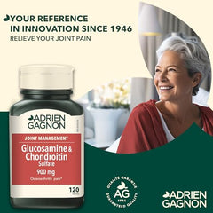 Adrien Gagnon - Glucosamine + Chondroitin 900 mg, for Joint Pain Relief, 120 (80+40 Bonus) count