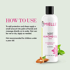 Mielle Organics Mint Almond Oil for Healthy Hair and Scalp, 8 Ounces