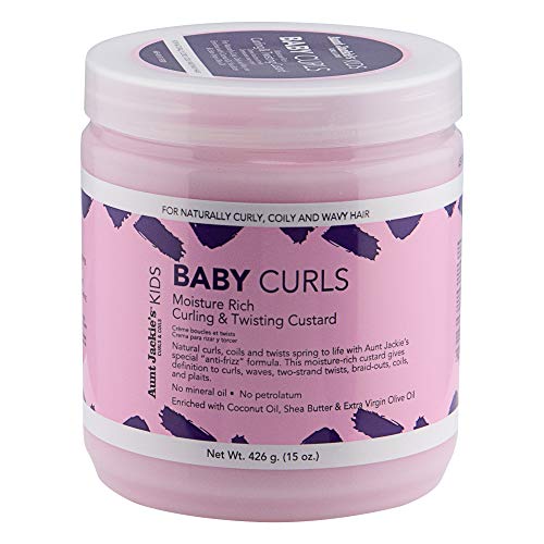 Aunt Jackie's Girls Baby Girl Curls, Curling and Twisting Custard, Great for Naturally Curly Hair, 15 Ounce Jar