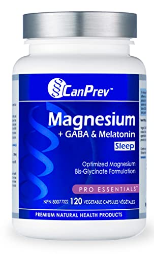 CanPrev Magnesium Bisglycinate Chelated + GABA & Melatonin | 120 Caps | Muscle Health, Bone Health and Cramp Relief