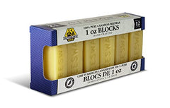 Dutchman’s Gold Canadian Yellow Beeswax Block (454g or 1oz Pack of 12) - Cosmetic-Grade Natural Beeswax for Candle Making, Soap, Crafts, Beauty - Pure Beeswax Bars - Safe and Easy to Melt