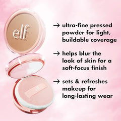 e.l.f. Halo Glow Powder Filter, Ultra-fine Finishing Powder, Smooths The Look of Pores & Fine Lines, Creates A Soft-Focus Glow, Vegan & Cruelty-Free, Tan Warm