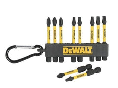 DEWALT FlexTorq 10-Piece 2in Steel Hex Impact Driver Bit Set with Carabiner Clip, for Drills & Impact Drivers (DWA2MXB2IRCARC)