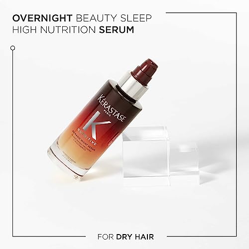 Kérastase Nutritive Night Hair Serum, 8H Magic Night Serum, Nourishing Hair Serum with Niacinamide, Overnight Leave-In Treatment for Dry Hair, Lightweight and Non-Greasy, 90 ml