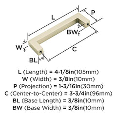 Amerock | Cabinet Pull | Golden Champagne | 3-3/4 inch (96 mm) Center to Center | Monument | 1 Pack | Drawer Pull | Drawer Handle | Cabinet Hardware