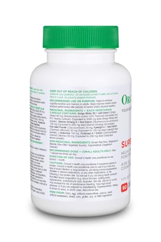 Organika Super IQ - Helps support brain function and cognition - 60vcaps