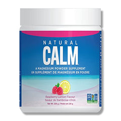 Natural Calm Magnesium Citrate Powder (Raspberry Lemon Flavour), 226g - Quick Absorbing - Loved Magnesium Drink