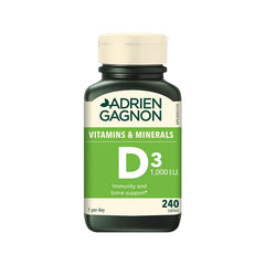 Adrien Gagnon - Vitamin D, for Bones and Teeth Support, 1000 I.U, 240 (200+40 Bonus) Tablets