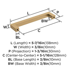 Amerock | Cabinet Pull | Champagne Bronze | 5-1/16 inch (128 mm) Center-to-Center | Monument | 1 Pack | Drawer Pull | Cabinet Handle | Cabinet Hardware