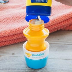 Solar Buddies Sunscreen Applicator - Single Full Blue - BPA-Free Refillable Roll on Sponge Sunscreen, Suncream & Lotion Applicator For Kids, Adults & Families - Holds 3.4fl oz, Perfect Size for Travel