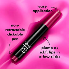 e.l.f. Pout Clout Lip Plumping Pen, Nourishing Lip Balm For Sheer Colour & Shine, Plumps & Moisturizes, Vegan & Cruelty-Free, Wicked Cherry