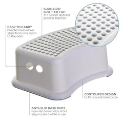 Dreambaby - Toddler Step Stool With Non Slip Base, Kids Step Stool for Bathroom, Potty Training and Kitchen - Grey Dots