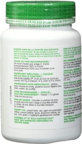 Organika Krill Oil- Sustainable Source from Antarctica, High Absorption of DHA and EPA Omega 3, Brain and Heart Support- 90sftgl