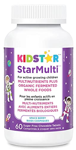 KidStar Nutrients - Star Multi Kids Multivitamin Space Berry, 60 Chewable Tablets - Teeth & Bone Health, Healthy Gum, Heart Health & Immune Support