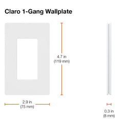 Lutron Claro 1 Gang Decorator/Rocker Wallplate | CW-1-SS | Stainless Steel