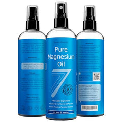 Seven Minerals, Pure Magnesium Oil Spray - Big 12 fl oz (Lasts 9 Months) - USP Grade Magnesium Spray, No Unhealthy Trace Minerals - from Ancient Underground Permian Seabed in USA, Free eBook Included