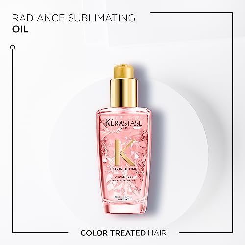 Kérastase Elixir Ultime, L'Huile Rose, Hair Oil Shine-enhancing, Nourishing Conditioning Treatment, For Coloured Hair, With 4 Precious Oils and Imperial Tea Extract, 100 ml