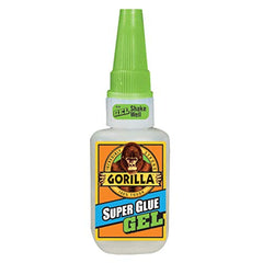 Gorilla Super Glue Gel, Fast-Setting, Thicker Controlled Formula, Anti-Clog Cap, Versatile Cyanoacrylate Glue, Clear, 0.53oz/15g, (Pack of 1), 112441