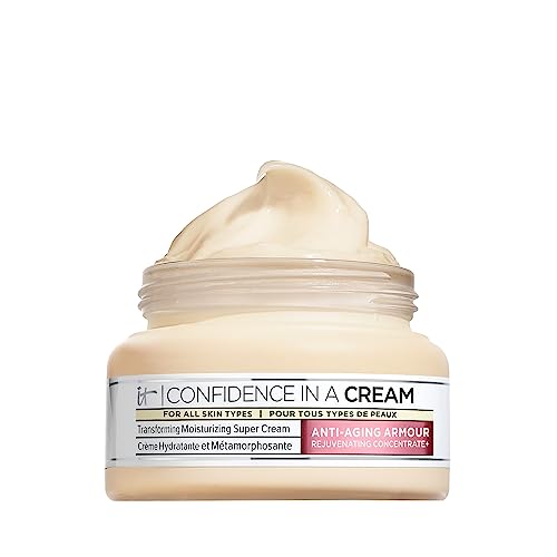 IT Cosmetics Confidence in a Cream Anti Aging Face Moisturizer – Visibly Reduces Fine Lines, Wrinkles & Signs of Aging Skin in 2 Weeks, 48HR Hydration with Hyaluronic Acid, Niacinamide