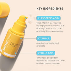 Timeless Skin Care Vitamin C Serum with Vitamin E & Ferulic Acid - 20% Vitamin C Brightening Serum - Face Serum for Oily & Dry Skin - Fragrance-Free Serum for Skin Care - 1 oz