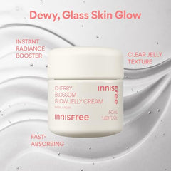 innisfree Cherry Blossom Glow Jelly Cream with Niacinamide for Smooth, Glowing Skin, Korean Skincare Hydrating Moisturizer