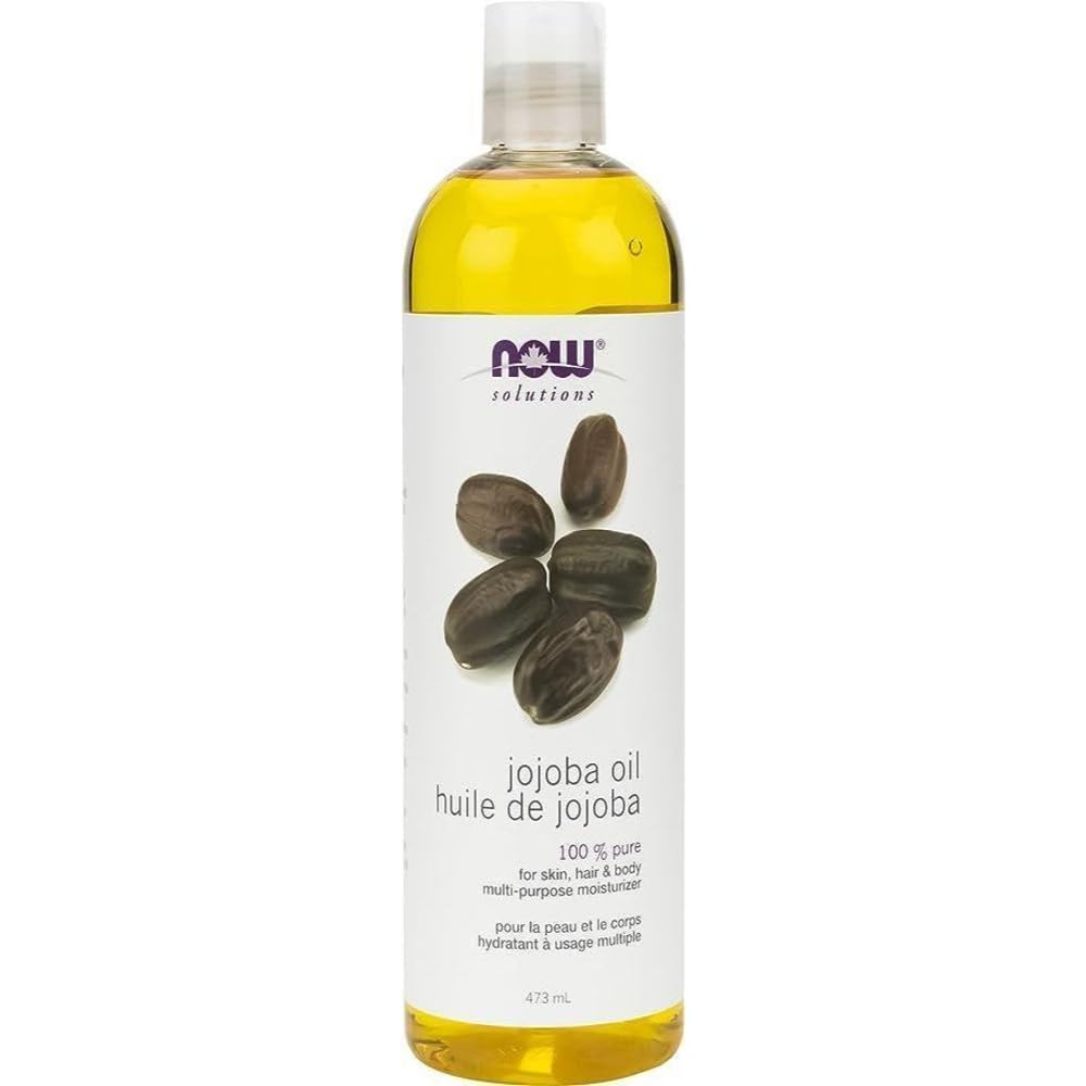 NOW Solutions, Jojoba Oil, 100% Pure Moisturizing, Multi-Purpose Oil for Face, Hair and Body, 473mL