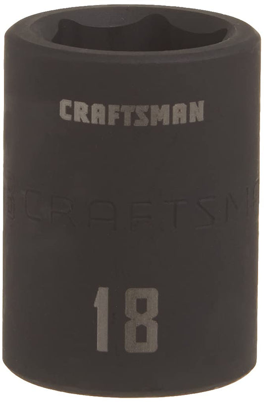 CRAFTSMAN Shallow Impact Socket, Metric, 1/2-Inch Drive, 18mm (CMMT15866)