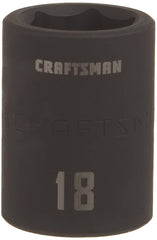 CRAFTSMAN Shallow Impact Socket, Metric, 1/2-Inch Drive, 18mm (CMMT15866)