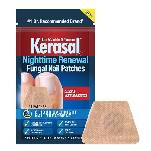 Kerasal Nighttime Renewal Fungal Nail Patches - 14 Patch - Overnight Nail Repair for Nail Fungus Damage, 8-Hour Nail Treatment Restores Healthy Appearance