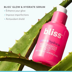 Bliss Glow & Hydrate Serum | Niacinamide + Hyaluronic Acid | Improves Dullness, Hydrates, Replenishes, & Defends Skin | Lightweight & Clean | Vegan & Cruelty-Free | 1 Fl Oz