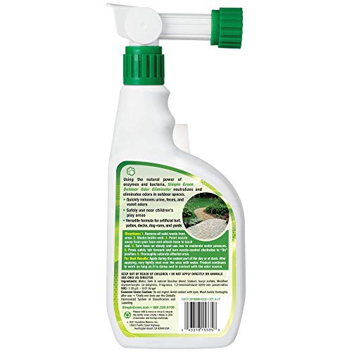 Outdoor Odor Eliminator for Pets, Dogs, Ideal for Artificial Grass & Patio (32 oz Hose End Sprayer)