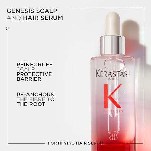 Kérastase Genesis Hair Serum, Hair Thickening Sérum, Nourishing & Fortifying Leave-In Sérum, For Weakened Hair, With Ginger Root & Edelweiss Flower, 90 ml