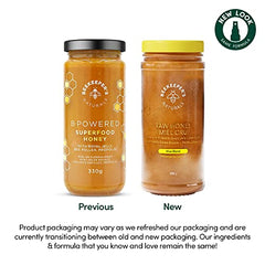 BEEKEEPER'S NATURALS B.Powered Superfood Honey for Everyday Wellness - Raw Honey with Bee Pollen, Propolis + Royal Jelly (11.6 oz)