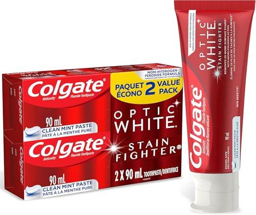 Colgate Optic White Stain Fighter Gel Toothpaste 90 mL, 2 pack