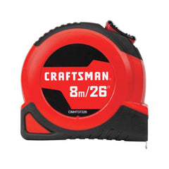 CRAFTSMAN Tape Measure, Metric and Imperial Measurement, 8-Meter, Self-Locking, CM and IN (CMHT37226S)