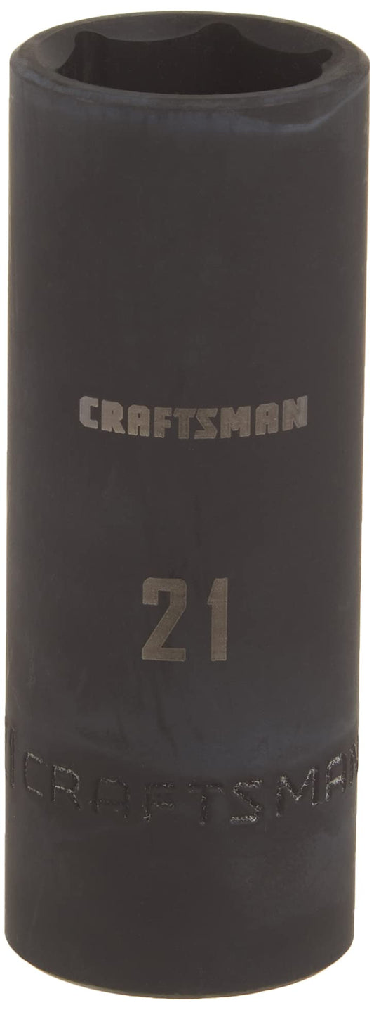 CRAFTSMAN Deep Impact Socket, Metric, 1/2-Inch Drive, 21mm (CMMT16081)