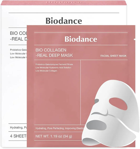 BIODANCE Bio-Collagen Real Deep Mask, Hydrating Overnight Hydrogel Mask, Pore Minimizing, Elasticity Improvement, 34g