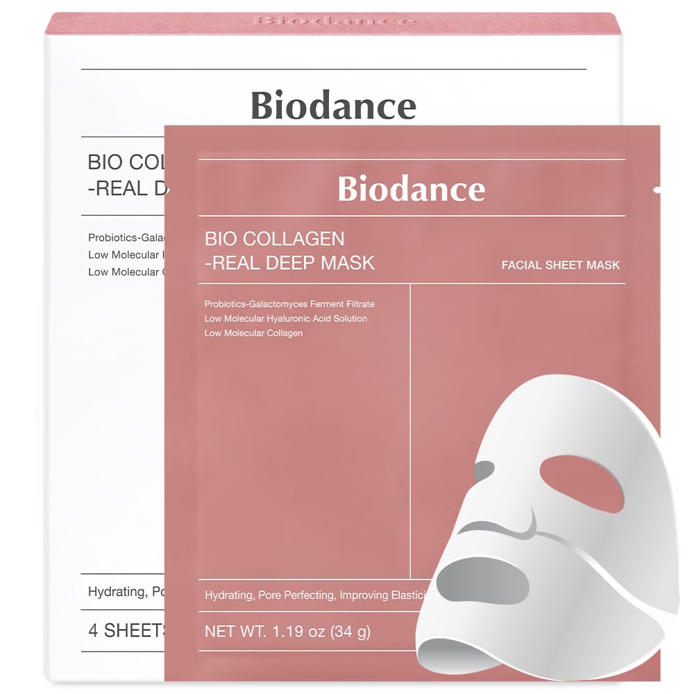 BIODANCE Bio-Collagen Real Deep Mask, Hydrating Overnight Hydrogel Mask, Pore Minimizing, Elasticity Improvement, 34g