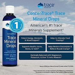 Concentrace Trace Mineral Drops, 60ml - Liquid Trace Minerals Electrolytes - Tissue Formation & No Muscle Cramps Trace Minerals Supplement - Complete Ionic Mineral & Trace Element Supplement