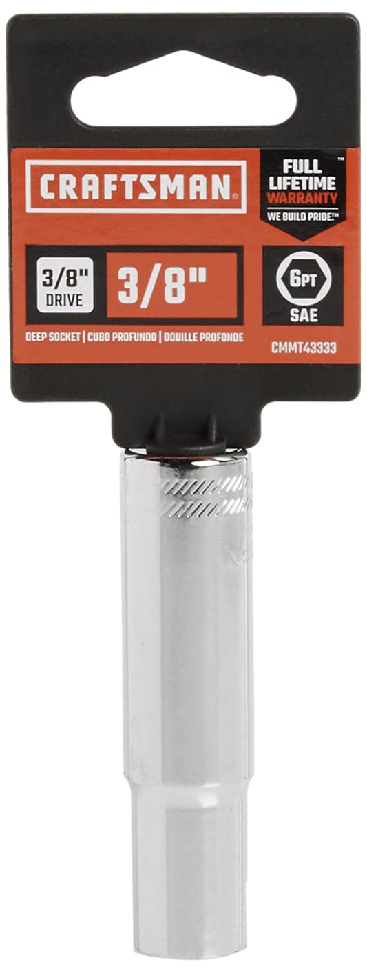 CRAFTSMAN Deep Socket, SAE, 3/8-Inch Drive, 3/8-Inch, 6-Point (CMMT43333)